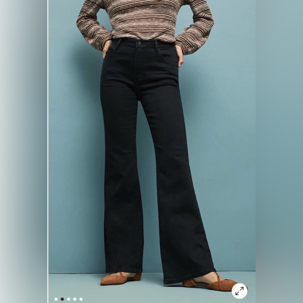 PILCRO Anthropologie Black High Rise‎ Boot Cut Jeans, Size 32